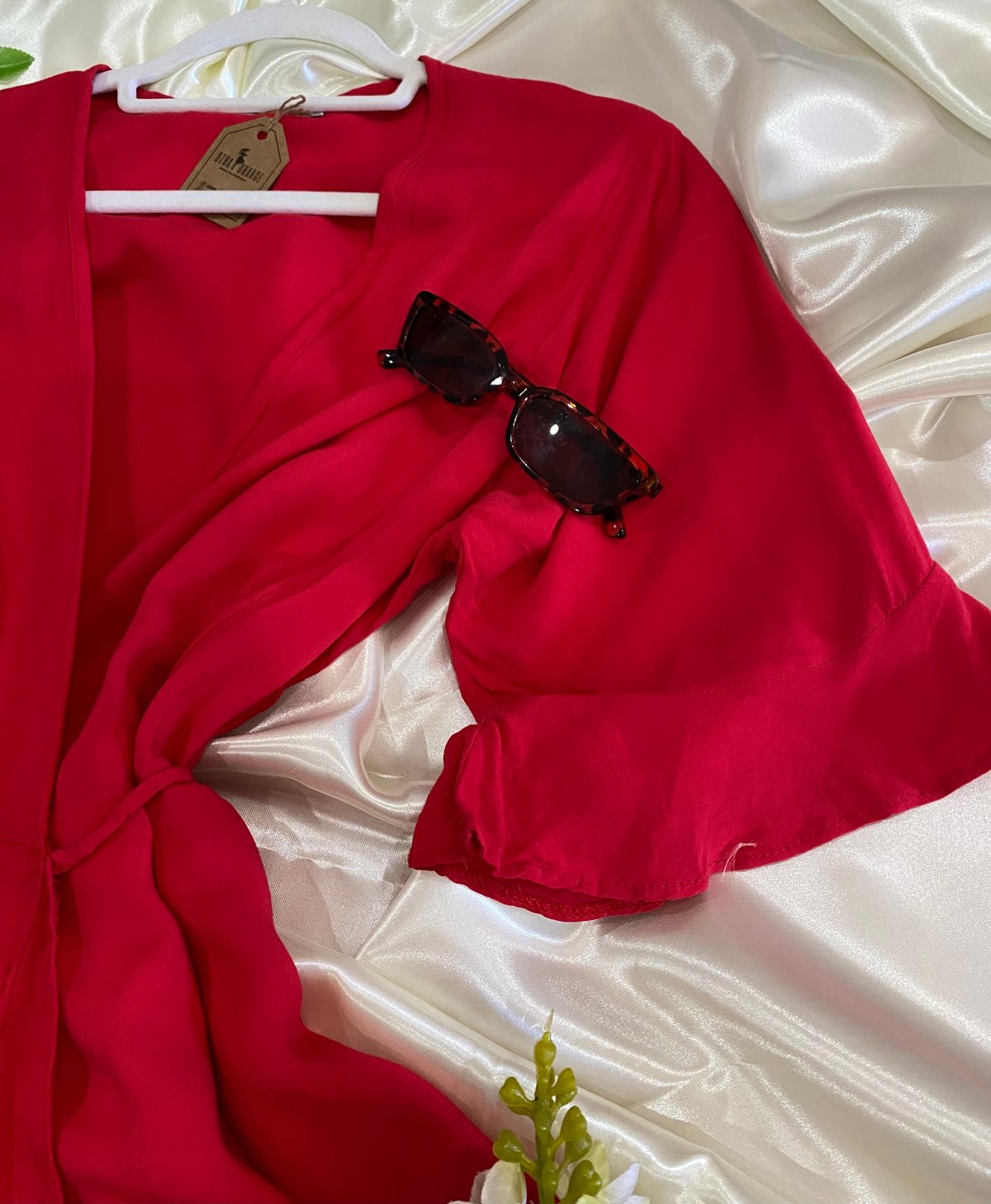 Vestido rojo cruzado 