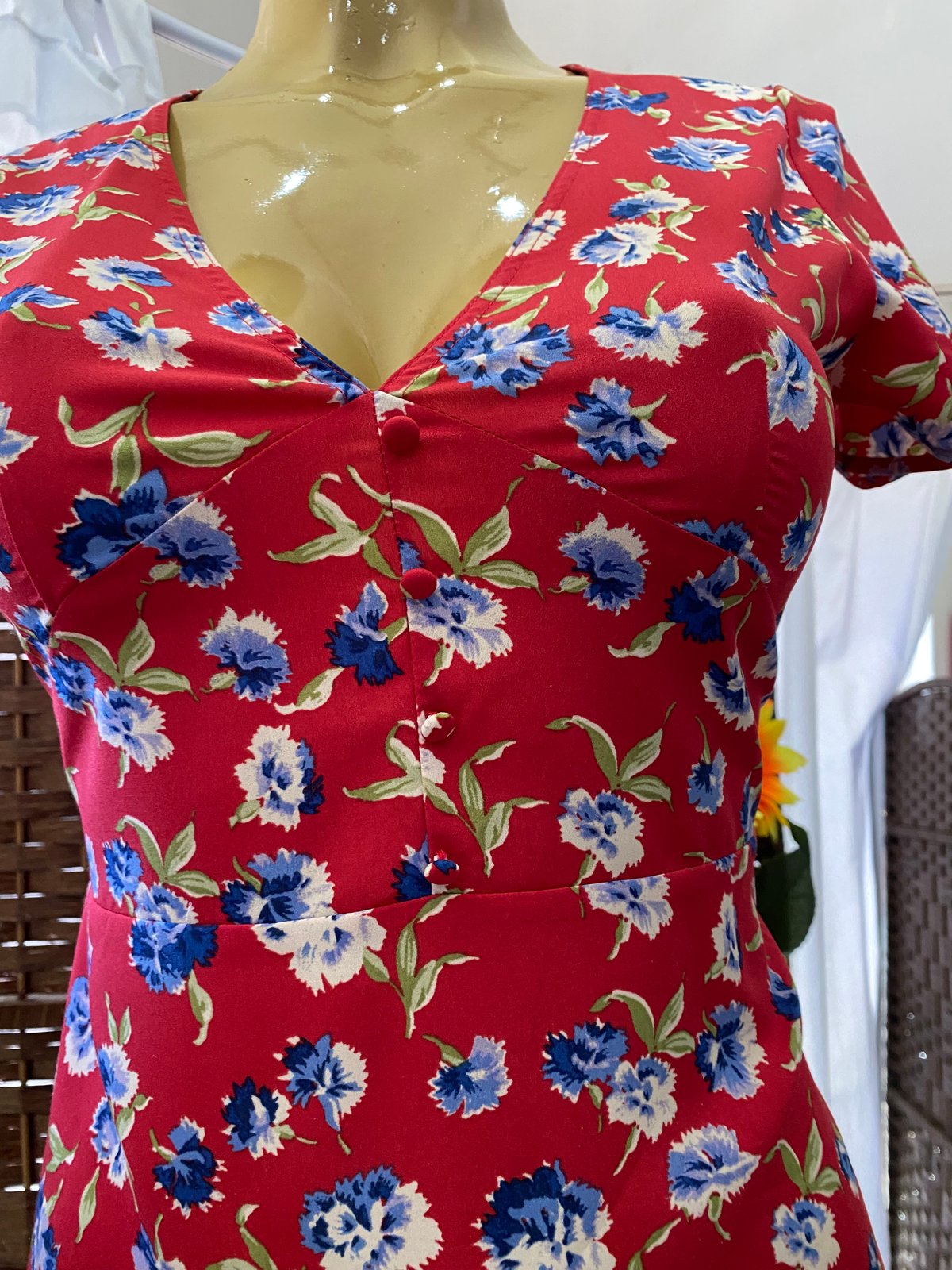 Vestido floreado rojo