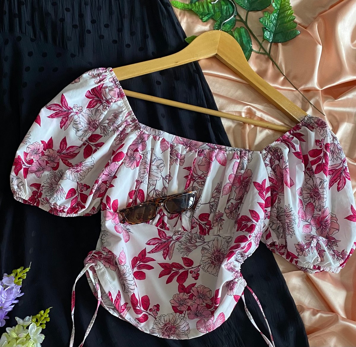 Top con manga abullanada 