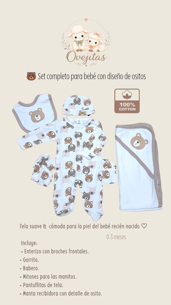 Set Nacimiento 6 piezas Osito Tendencia 2026