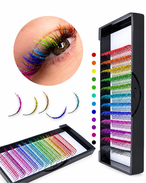 Extensiones con glitter de colores