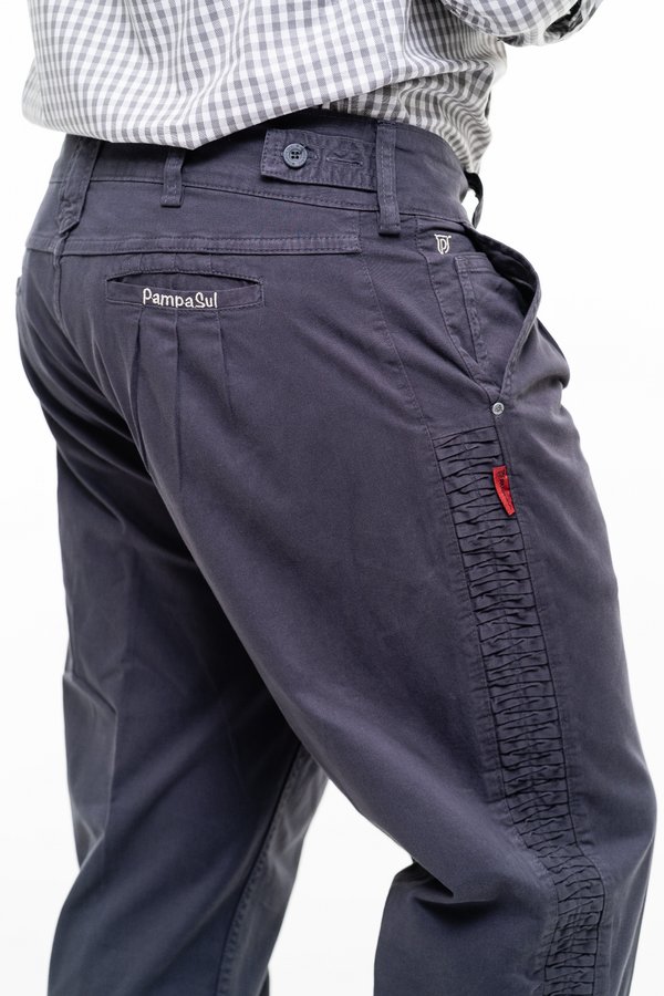 Bombacha Masculina Montaria com Elastano e Favos - Cor Grafite