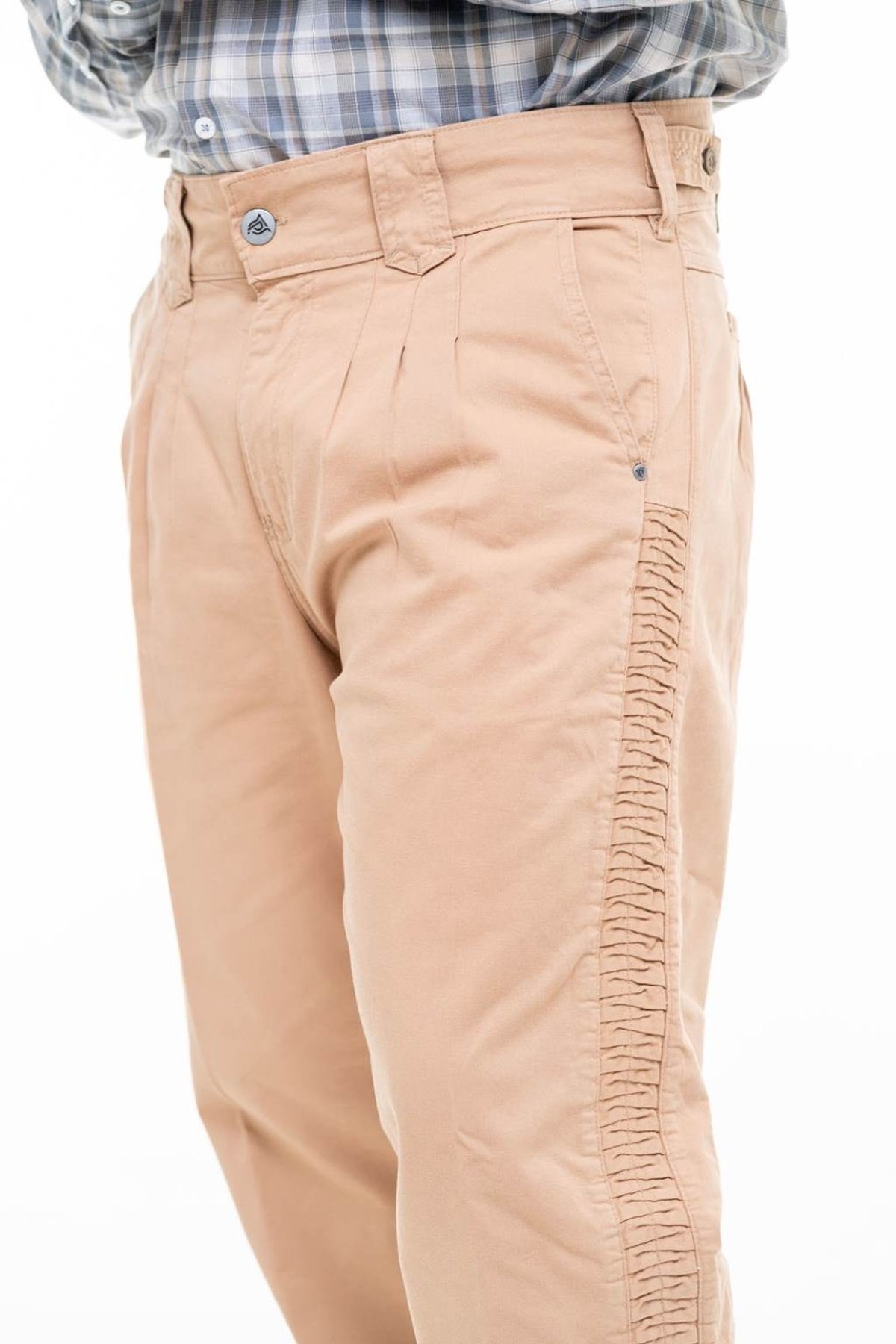 Bombacha Masculina Montaria com Elastano e Favos - Cor Café com Leite - 2