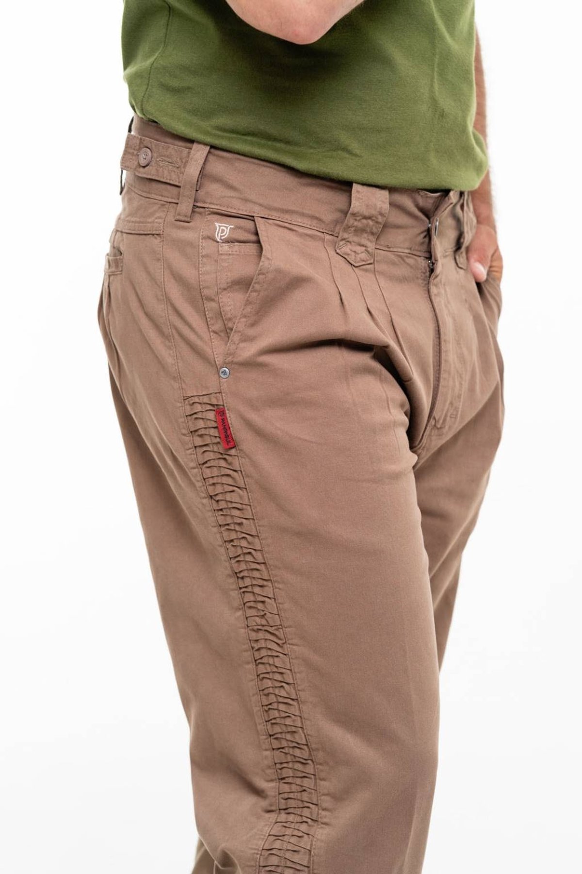 Bombacha Masculina Montaria com Elastano e Favos - Cor Marrom Escuro - 2