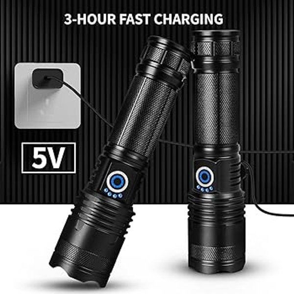 🔦 Linterna LED Recargable de Alta Potencia con Zoom