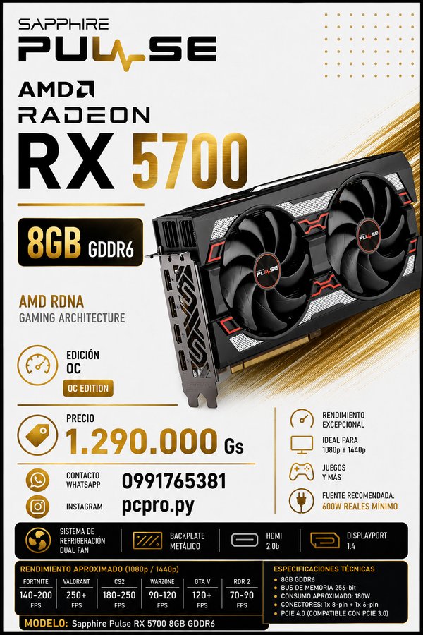 🔥 SAPPHIRE PULSE RX 5700 8GB GDDR6 🔥