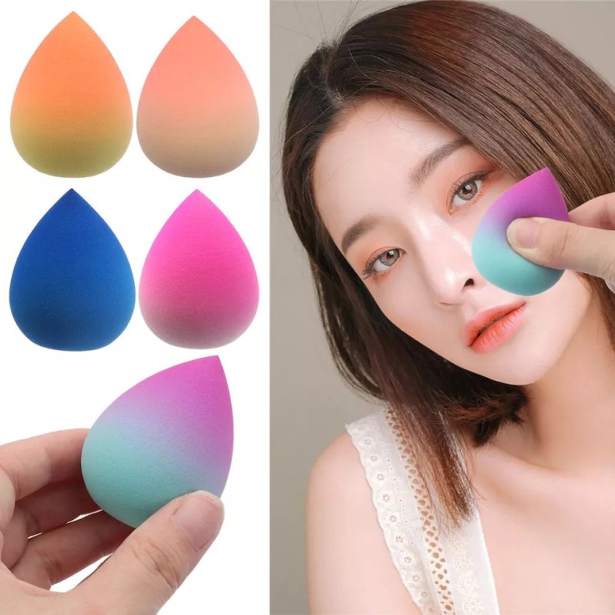 ESPONJA PARA MAQUILLAJE DE COLOR DEGRADADO  - 2