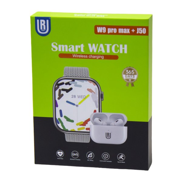 Smartwatch W9 Pro Max + Auriculares J50 Pro