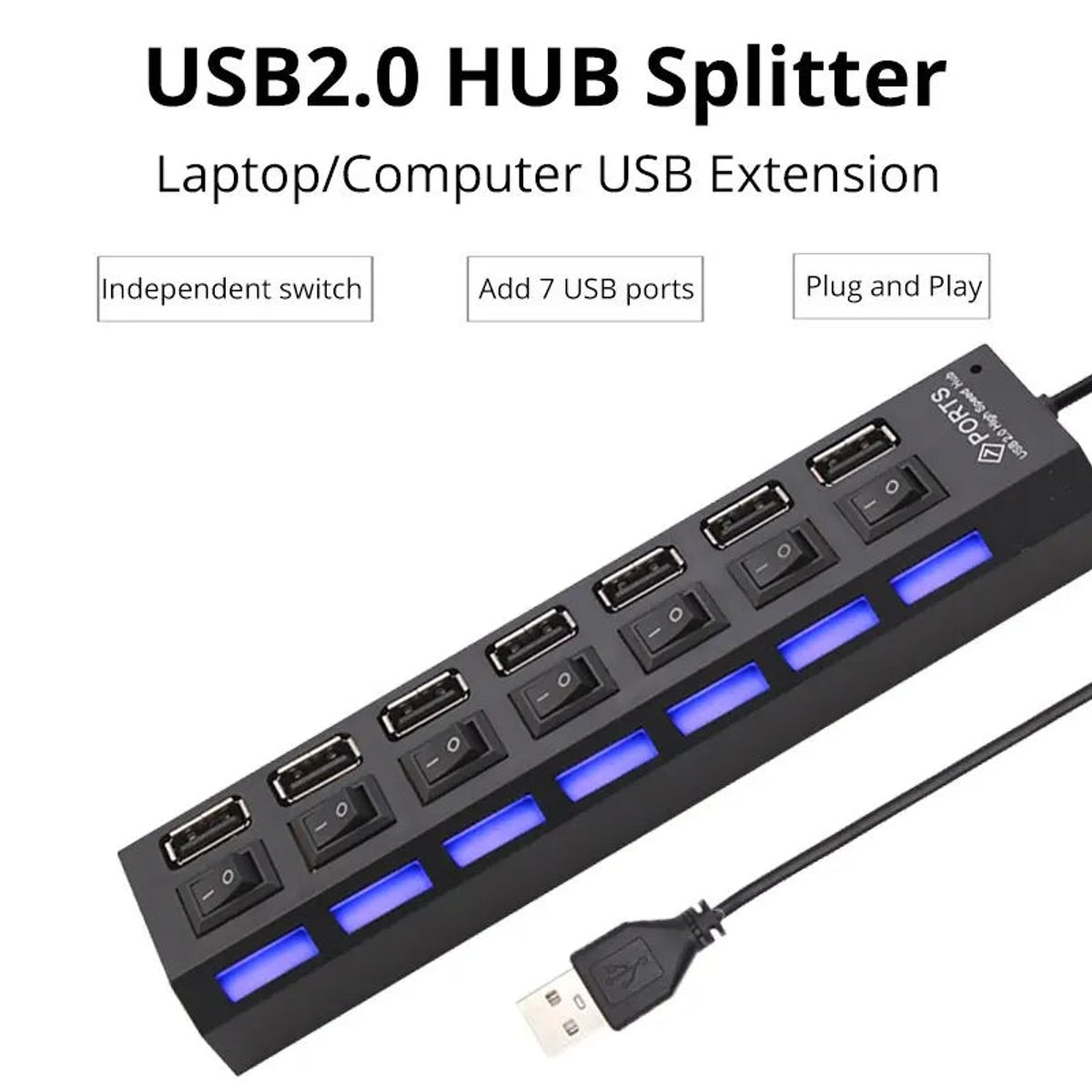 Hub USB 7 Puertos con Interruptores - 5