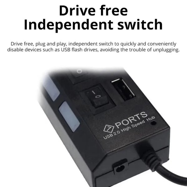 Hub USB 7 Puertos con Interruptores