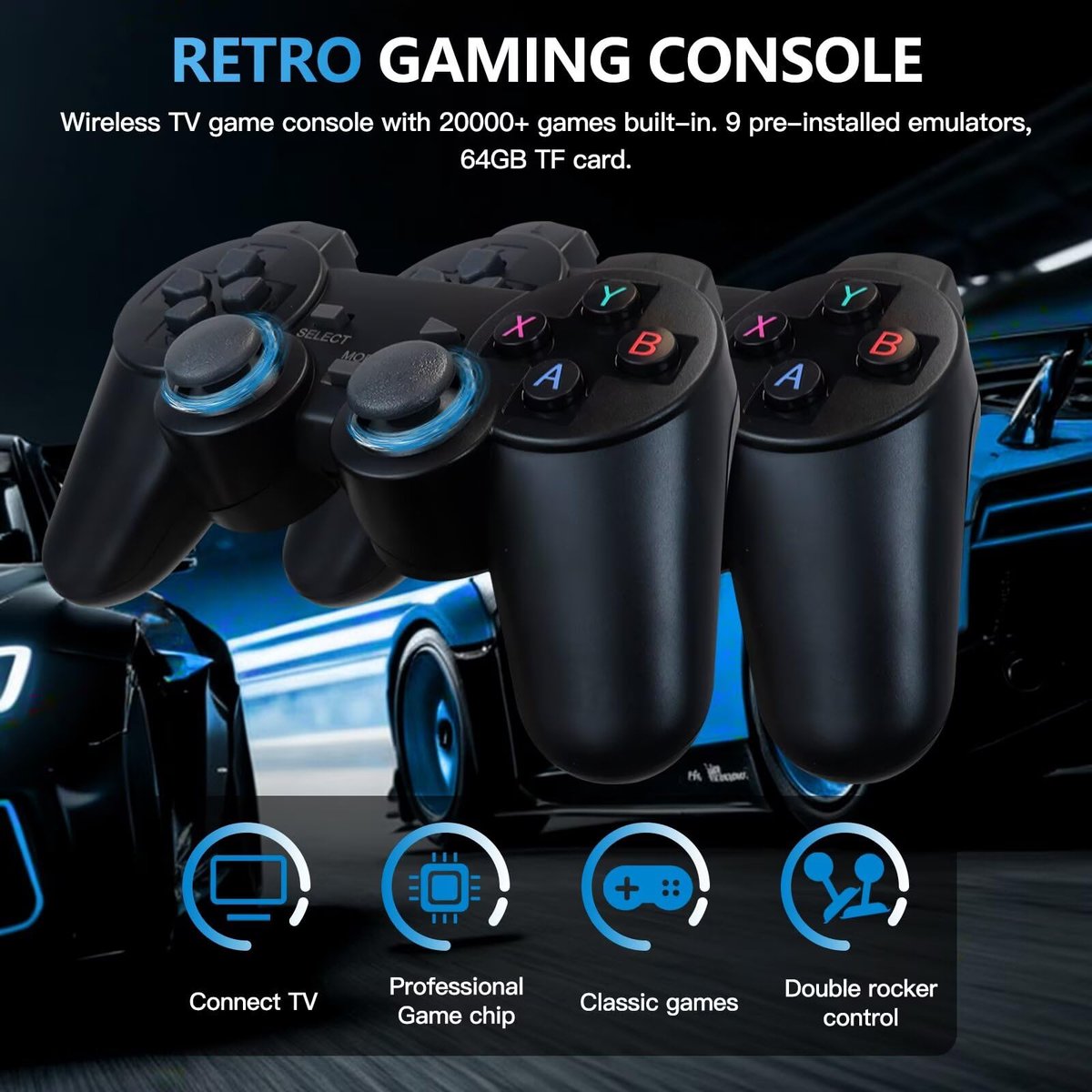 Consola Blulory Game Stick Lite 4K con 2 Mandos Inalámbricos - 4