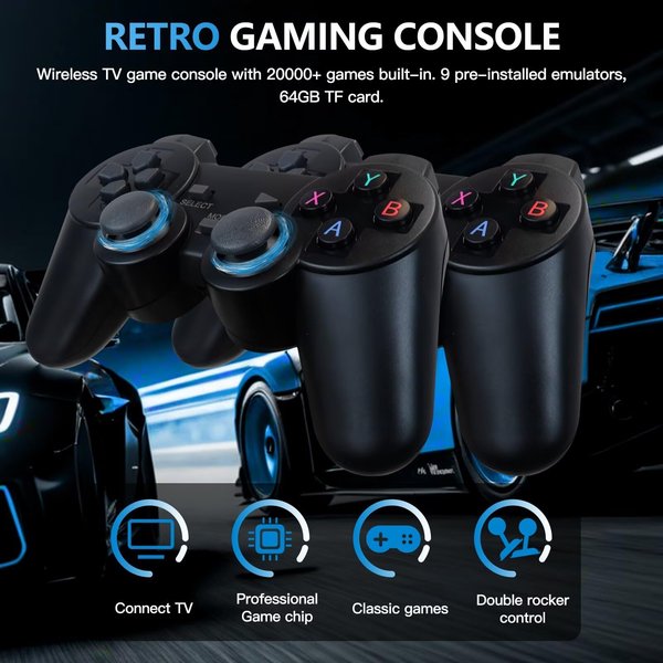 Consola Blulory Game Stick Lite 4K con 2 Mandos Inalámbricos