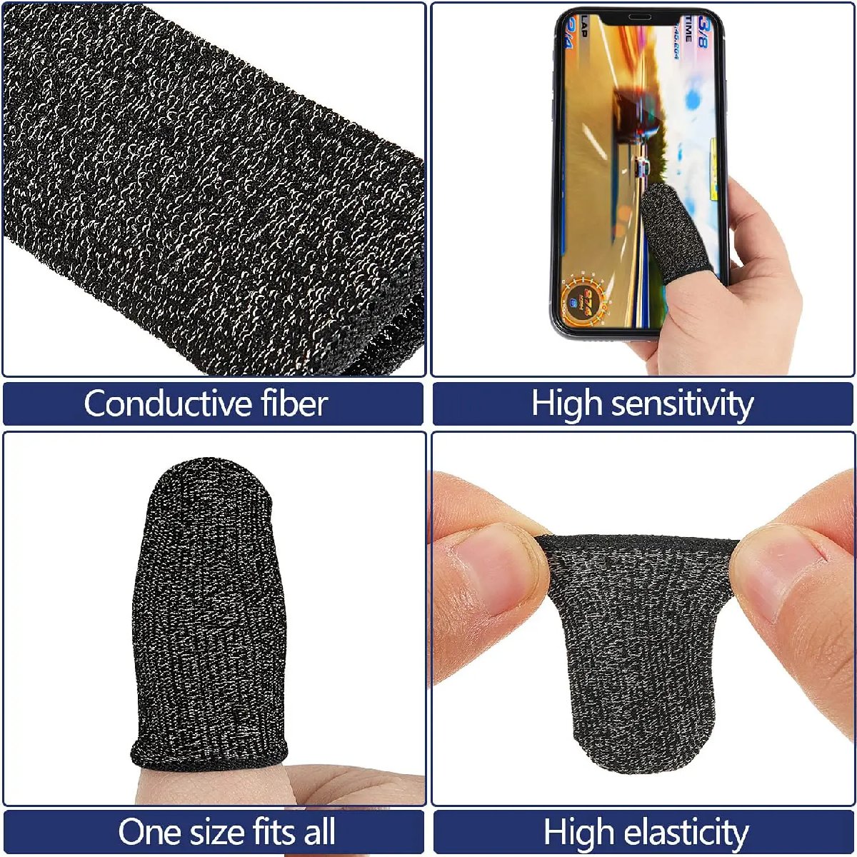 • Dedal Gamer Funda Elasticada para Dedos (Par) - 4