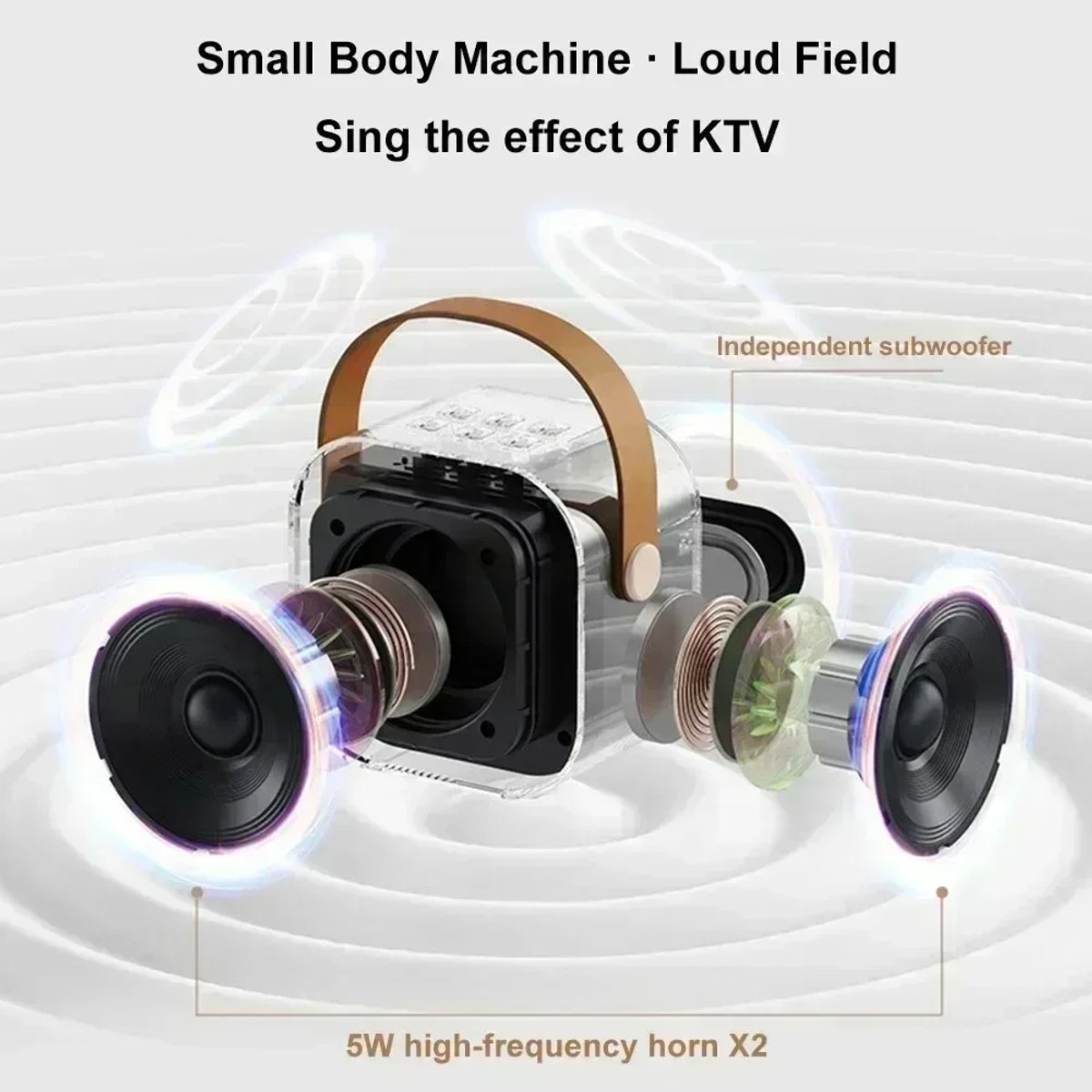 • Mini Parlante Bluetooth con 2 Micrófonos Inalámbricos K9 - 6