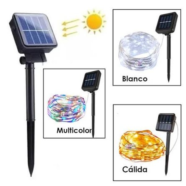 Luz Navideño panel solar 10 mts