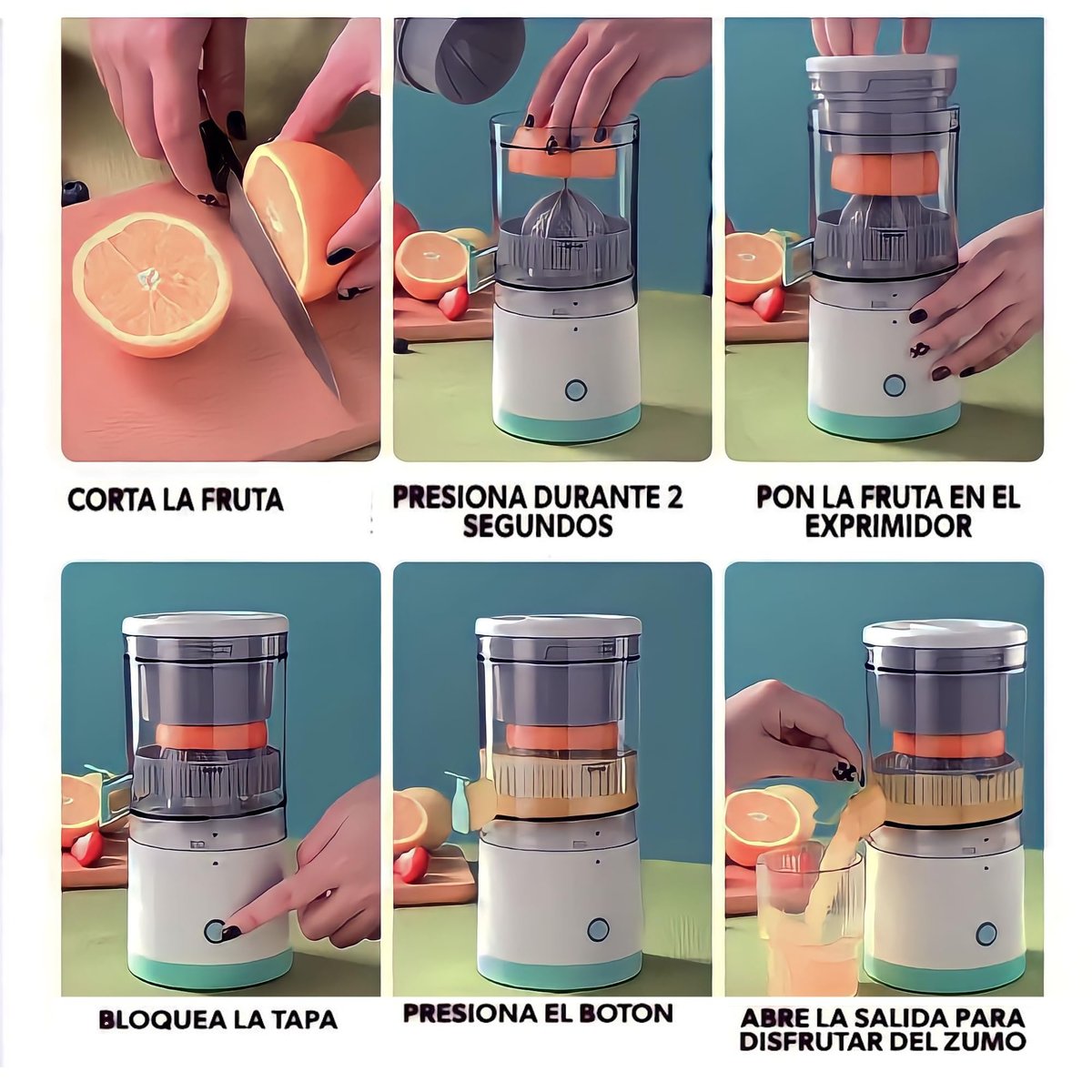 Exprimidor eléctrico recargable - 2