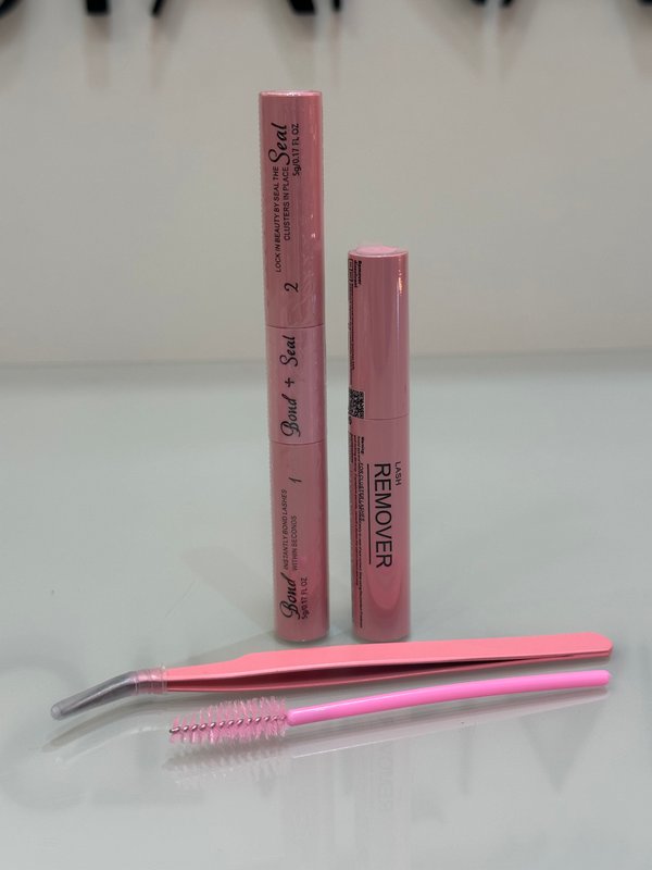 Kit pegamento sellador +removedor+pinza y peine para la aplicación