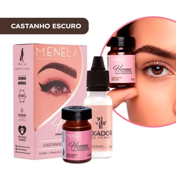 Henna para cejas “Melena” Color Castaño Oscuro