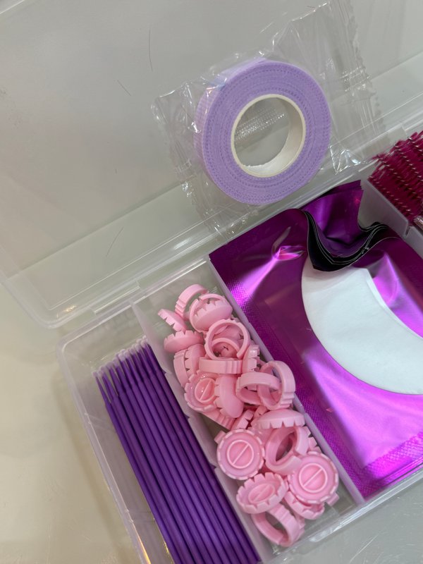 Kit para aplicación de pestañas con estuche organizador