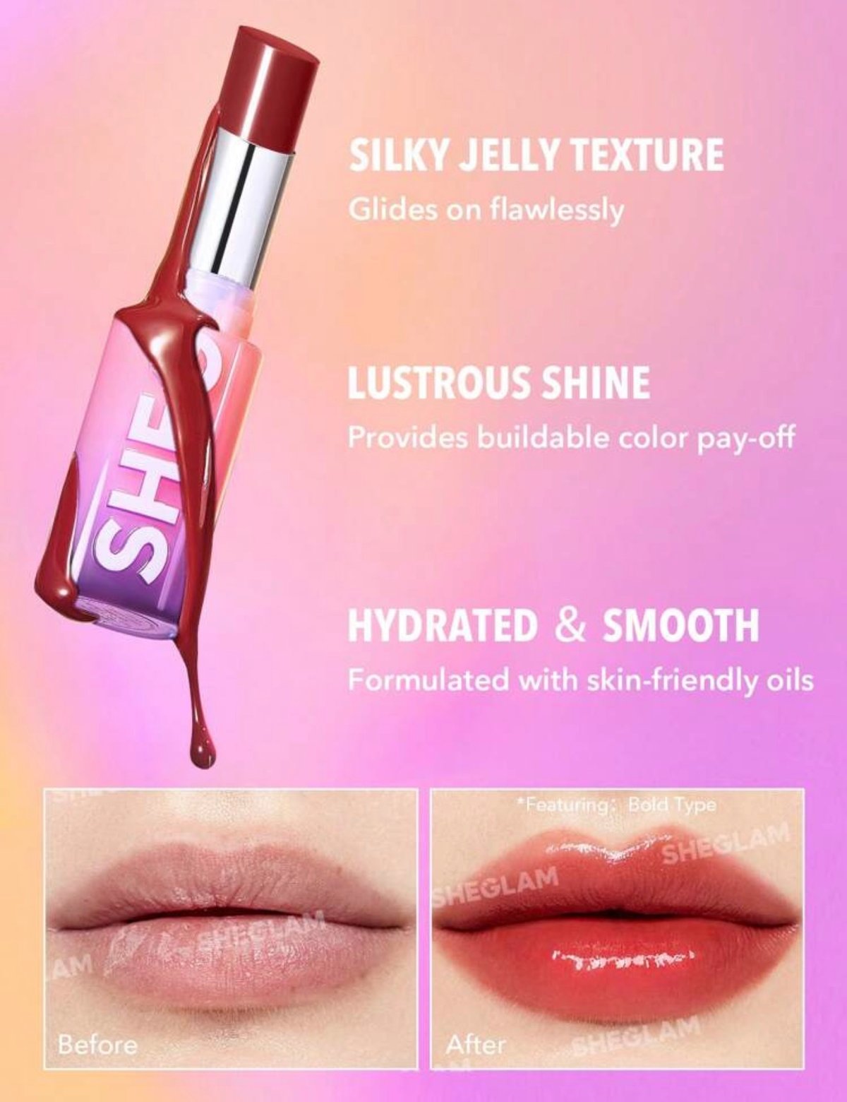 Labial ultra brillante tonalidad “VIBE CHECk” - 3