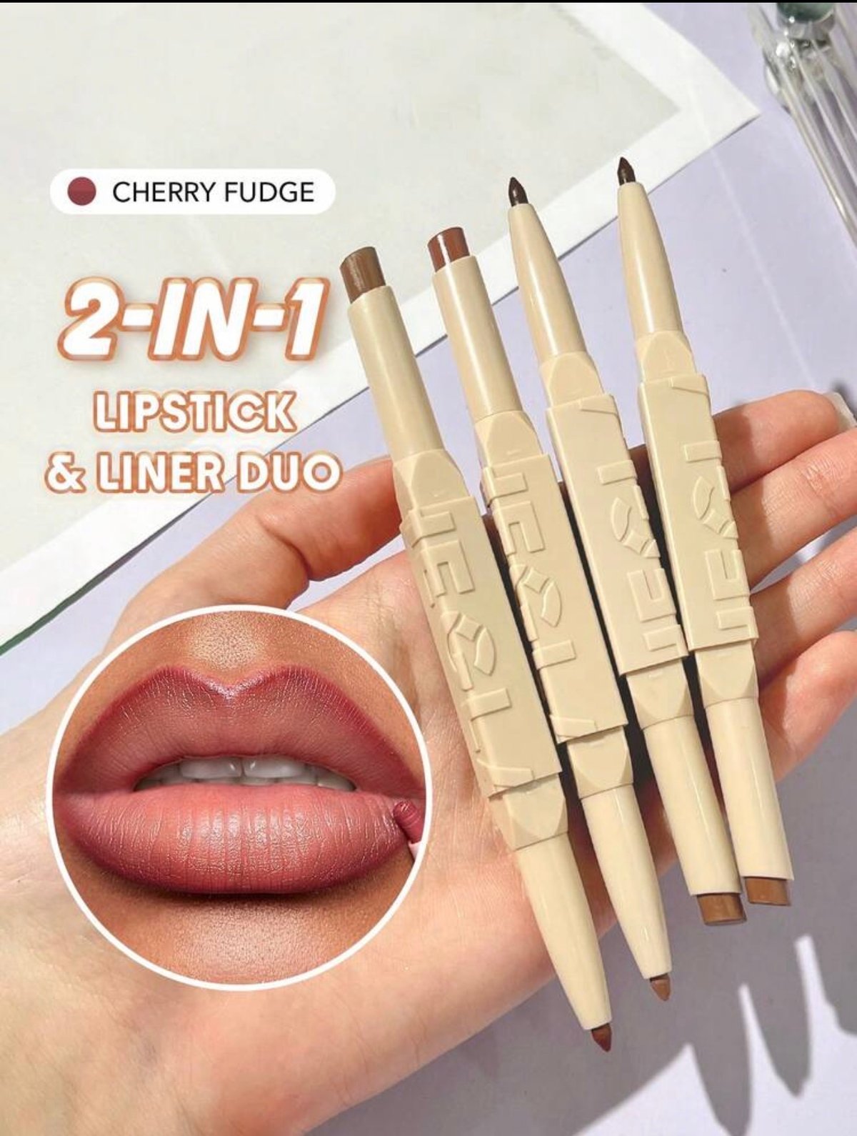 Lip combo 2 en 1 tonalidad “CHERRY FUDGE”