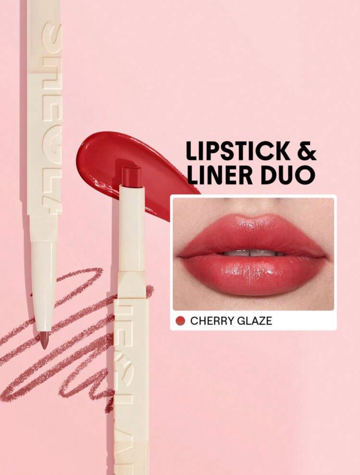 Lip combo delineador y labial tonalidad “CHERRY GLAZE