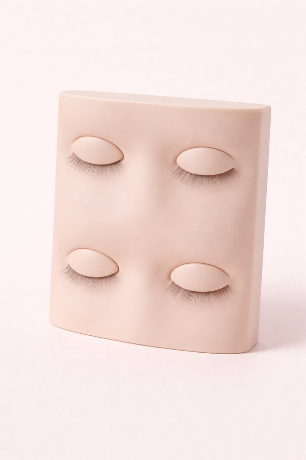 Piel de Práctica con 2 Pares de Ojos para Extensiones o Pestañas Postisas