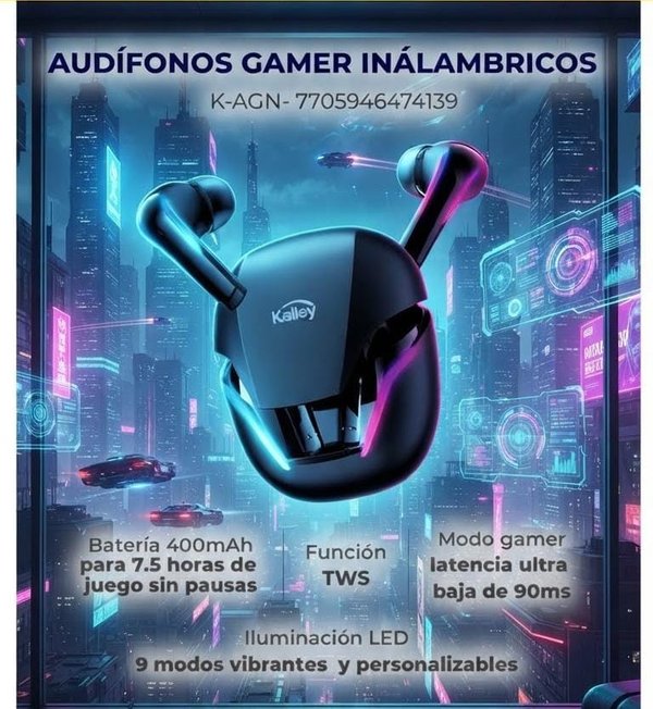 Audífonos gamer inalámbricos Kalley