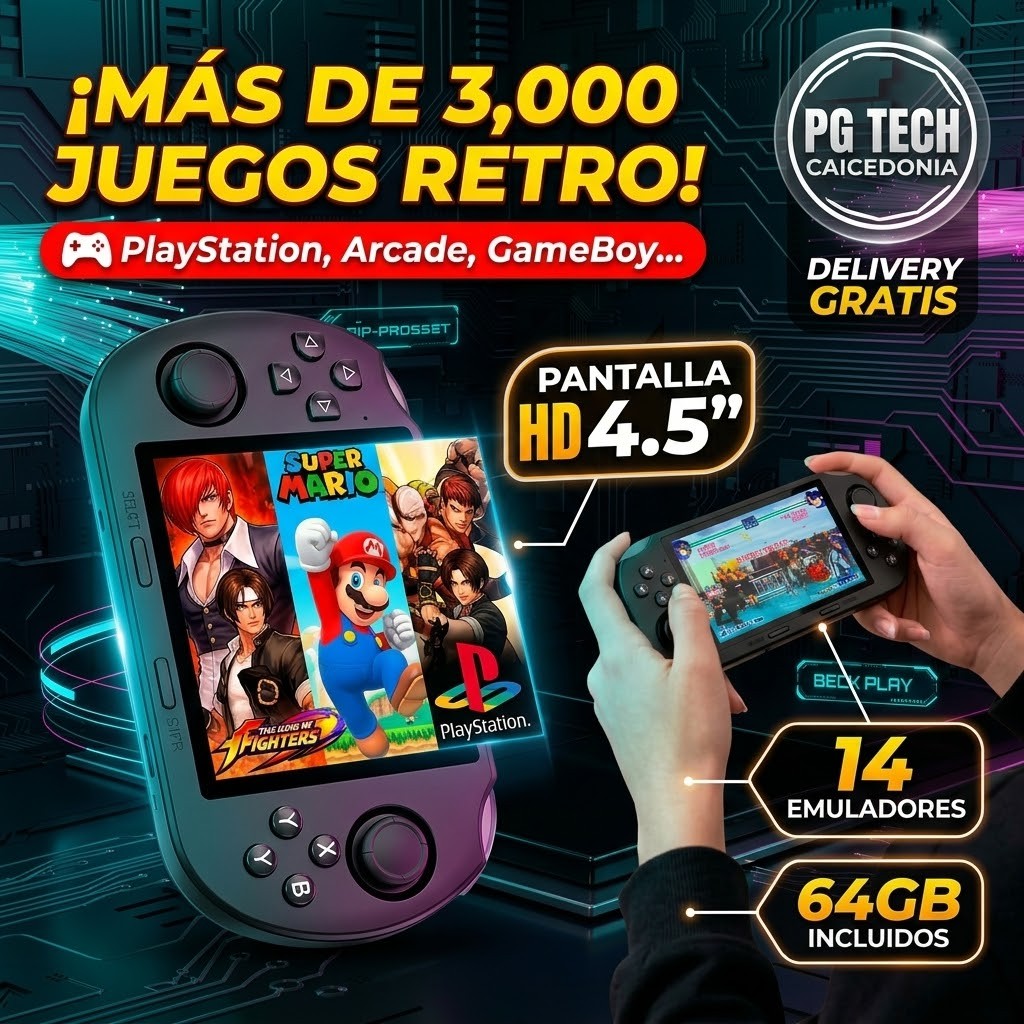 Consola portátil retro con pantalla y controles integrados
