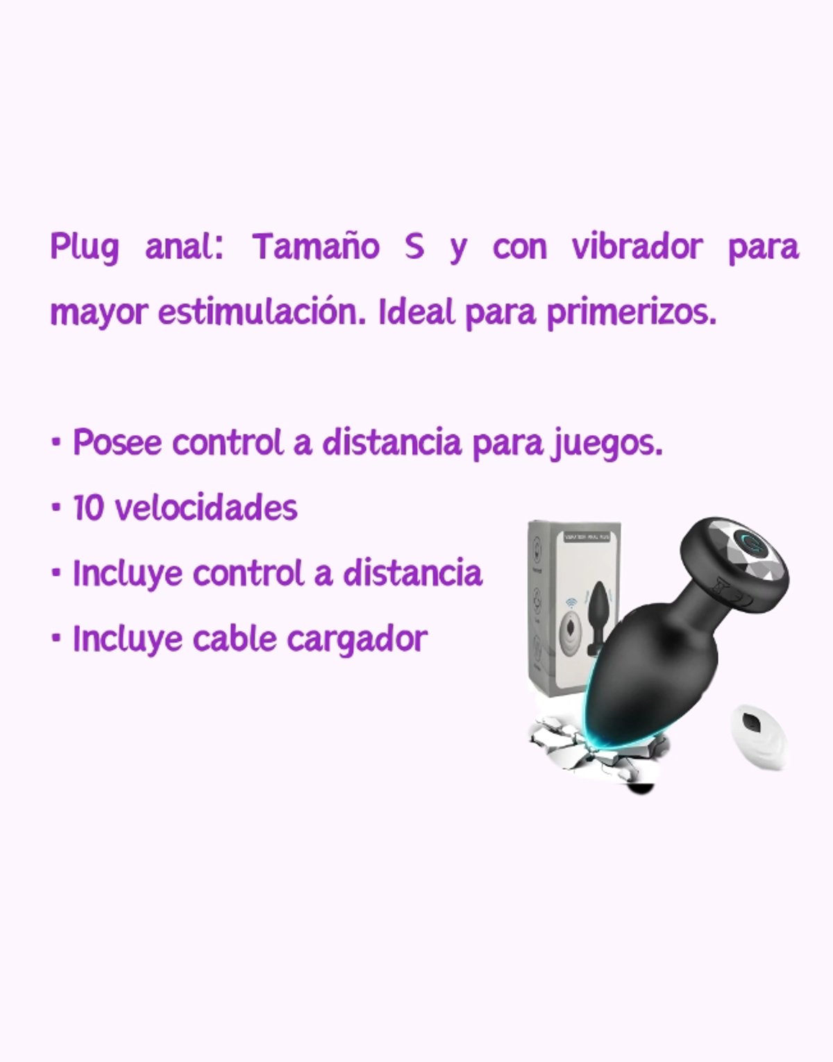 Plug @n Con Vibrador Y Control SKU: Plug @n@l con vibrador y control - 2