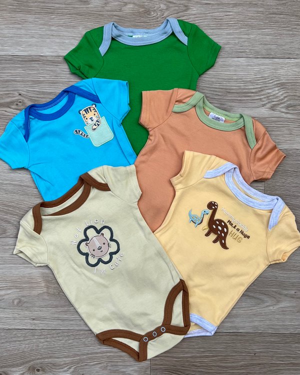 Set x5 bodys de algodón 
