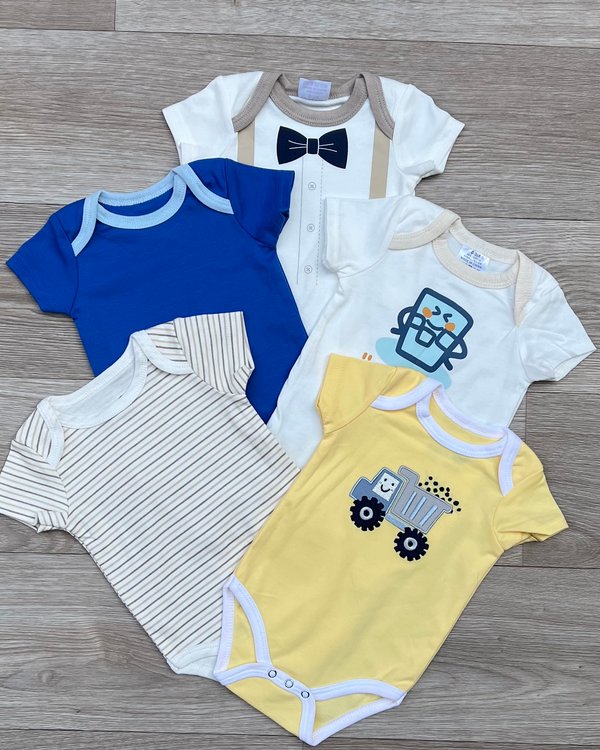 Set x5 bodys de algodón 