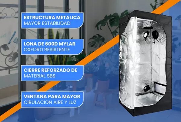 Carpa Armario De Cultivo Indoor Green Film Color Gris 100x100x200