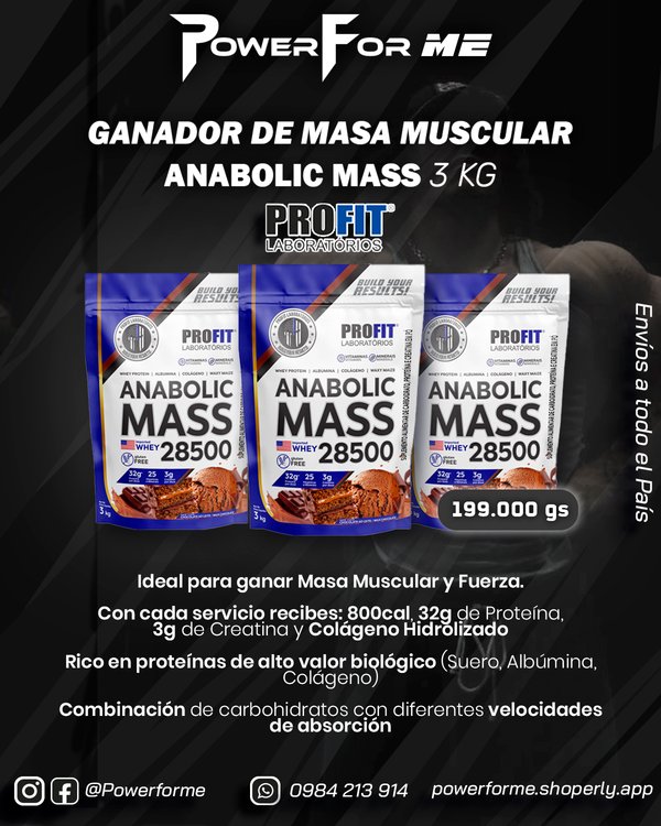Ganador de Masa Muscular Profit. Anabolic Mass.  3 Kg