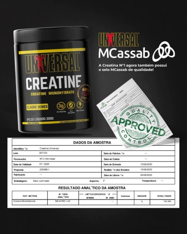 Creatina Universal Monohidratada. Alto Rendimiento. 200g