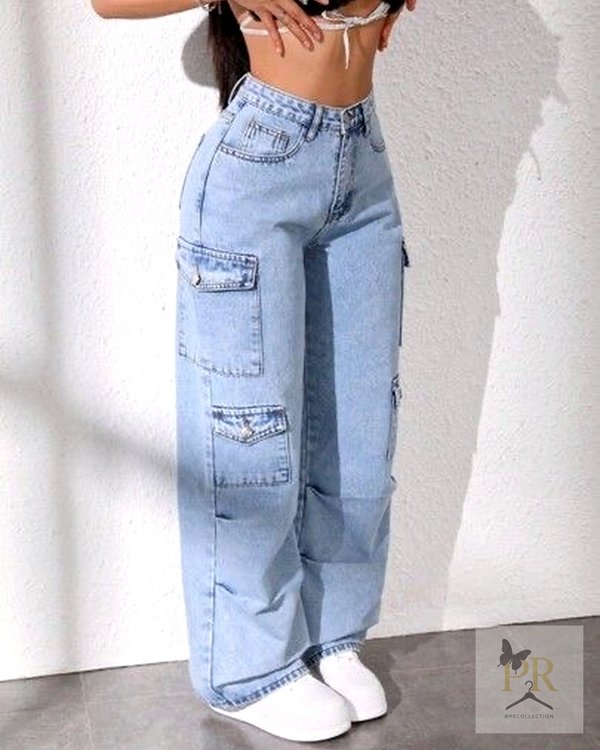 Jeans Cargo Azul 