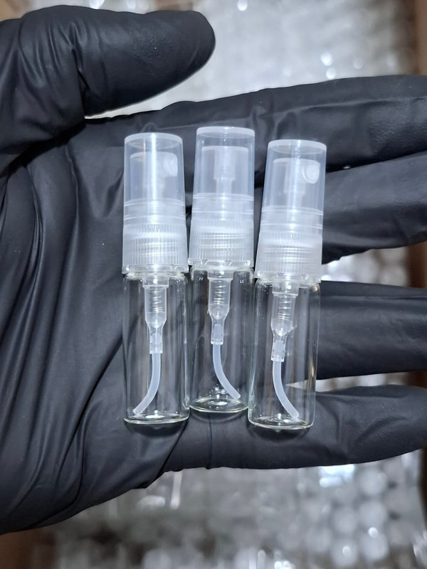Atomizador de Vidrio Tapa Transparente de 3ml.