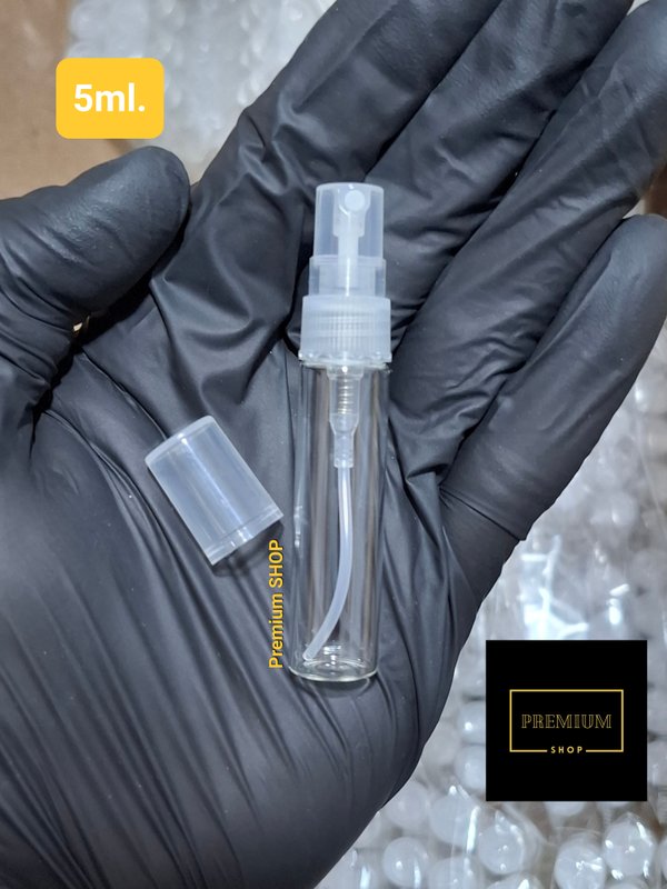 Atomizador de Vidrio Tapa Transparente de 5ML.