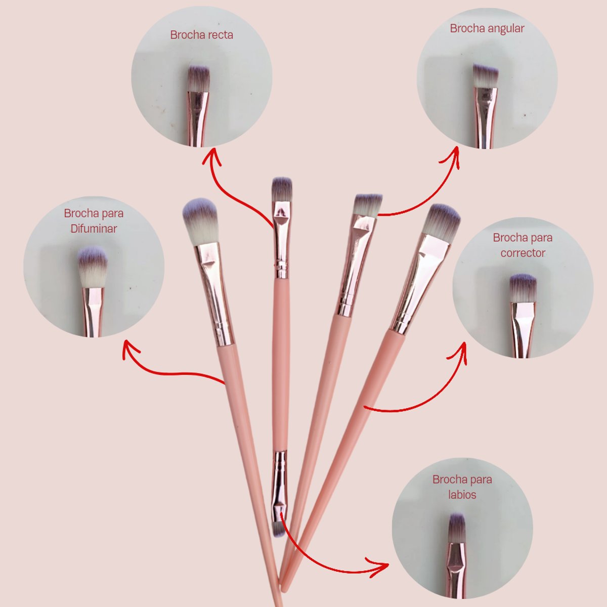 Set de brochas para ojos - 4