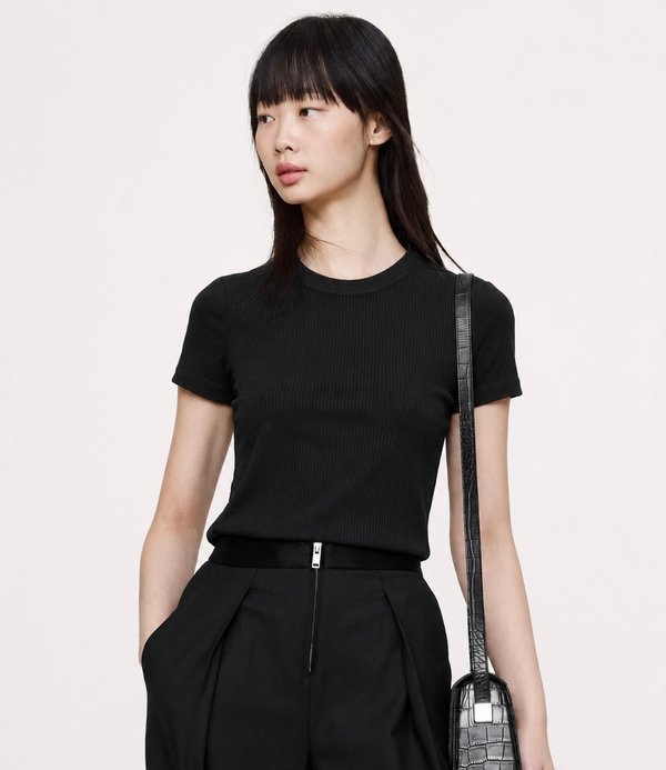 Top Rib Tee Negro 
