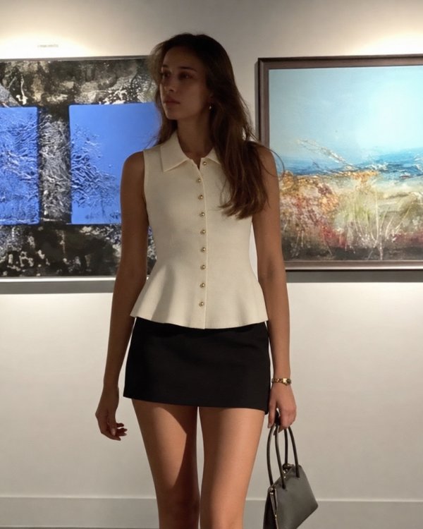 Blusa Peplum Ivory 