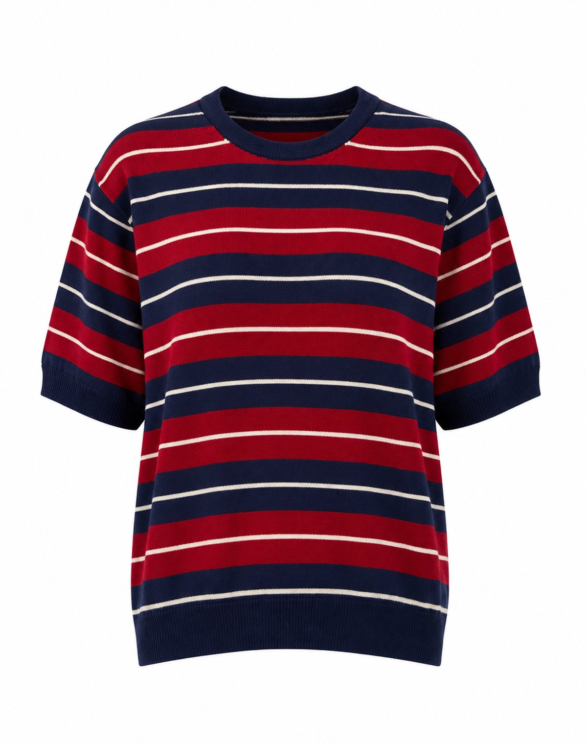     Sweater Knit Rayado Navy Red - 2