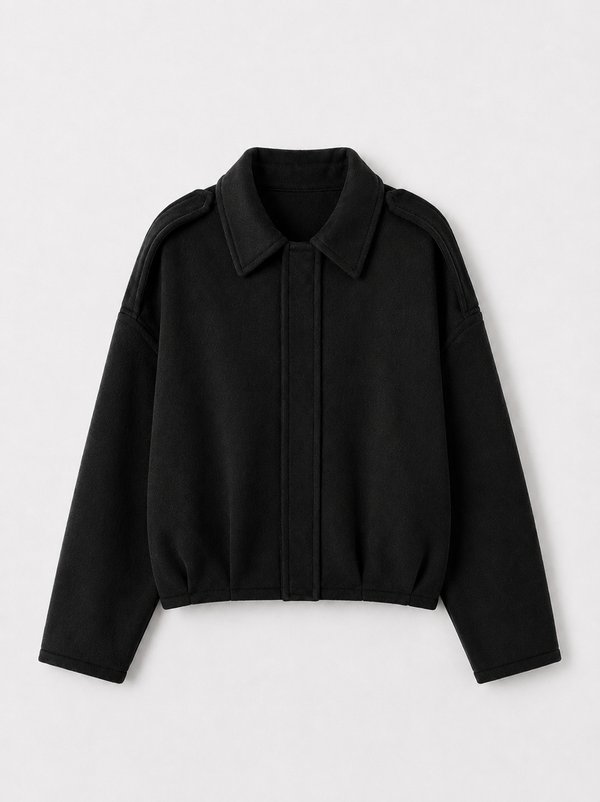 Chaqueta Bomber Suede Negra