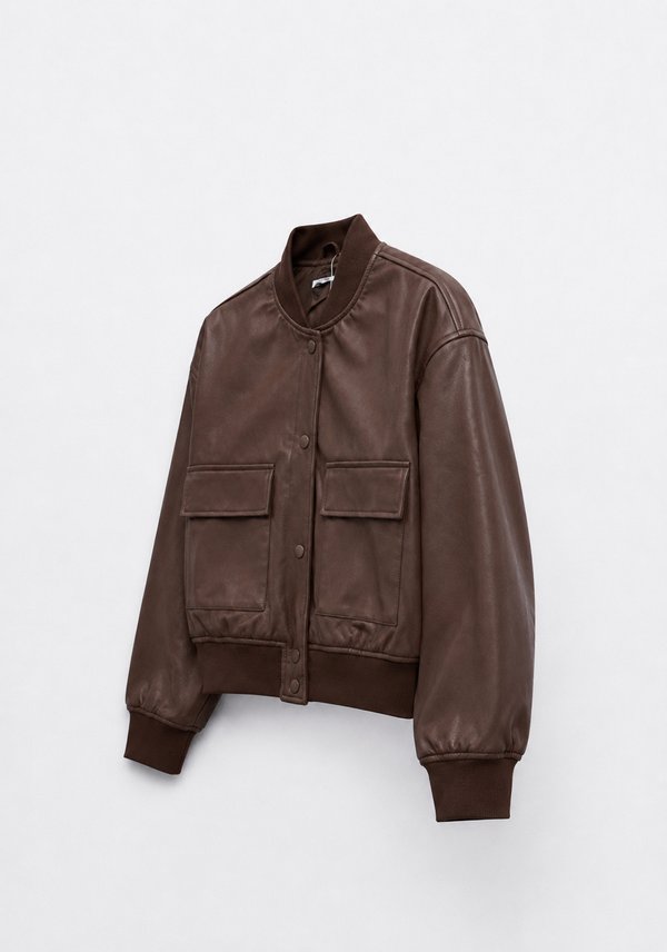 Campera Bomber Leather Brown