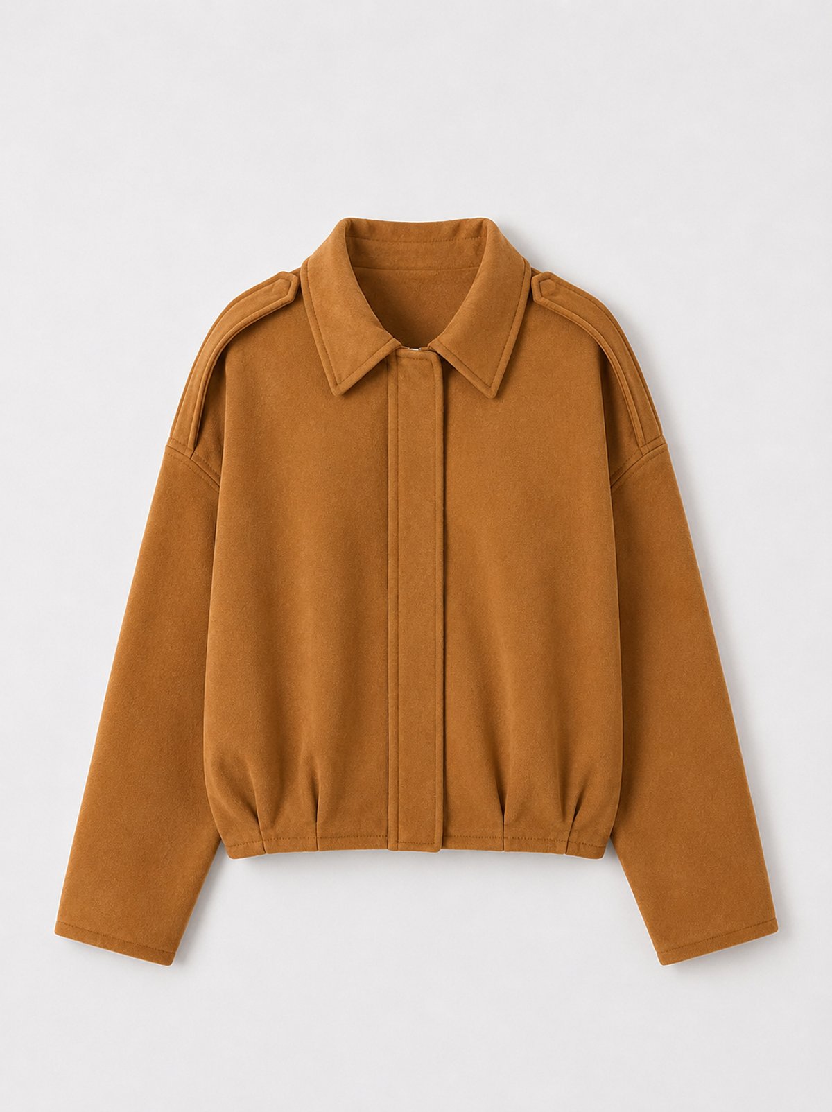 Chaqueta Bomber Suede Camel - 3
