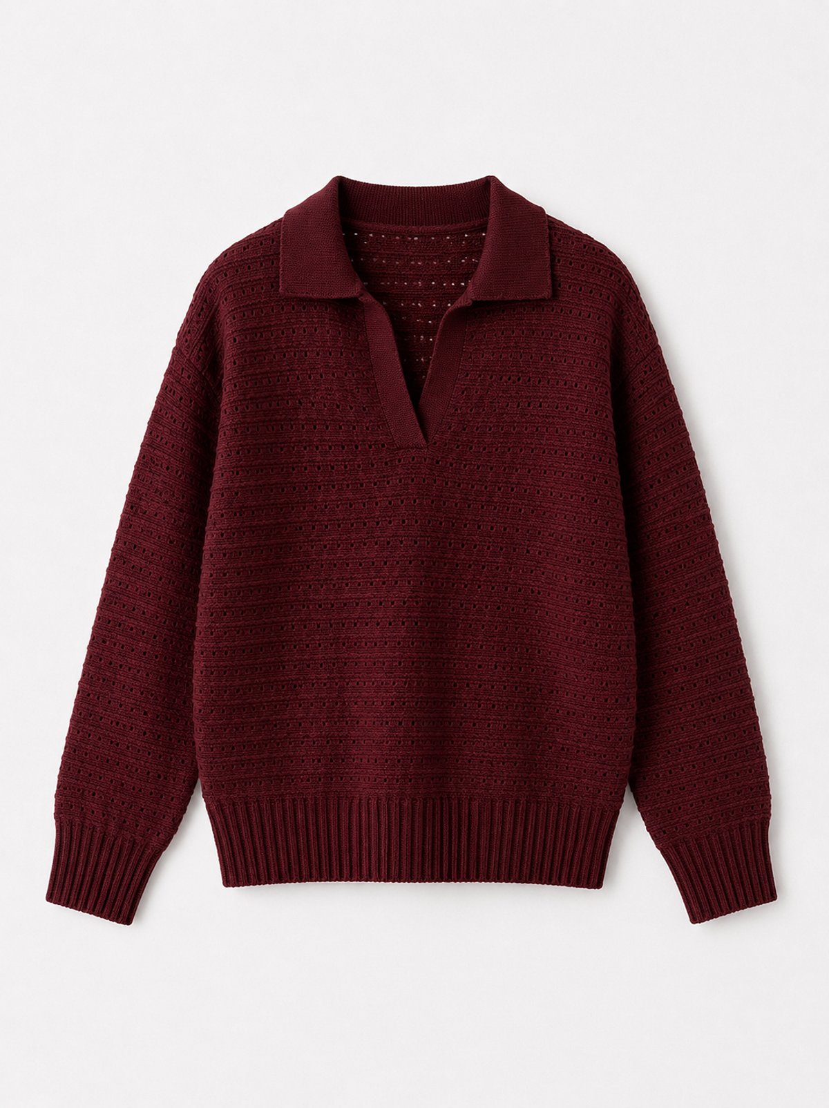 Sweater Polo Borgoña  - 2