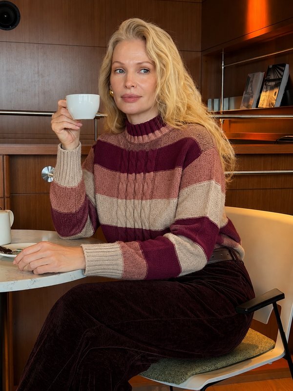 Sweater Trenzado Color Block