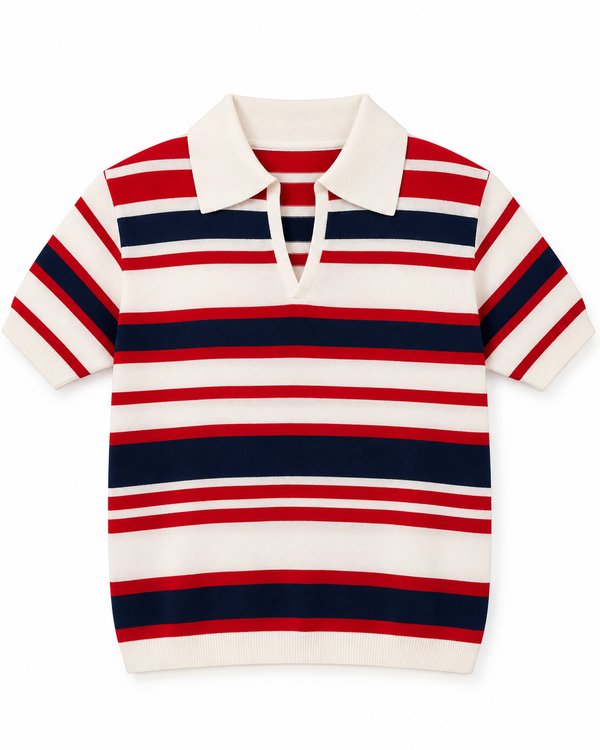 Polo Knit Rayas Varsity
