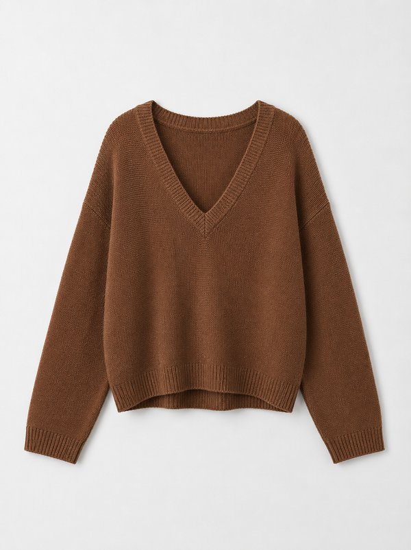 Sweater Soft V Camel