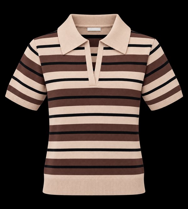 Polo Tejido Rayado Earth